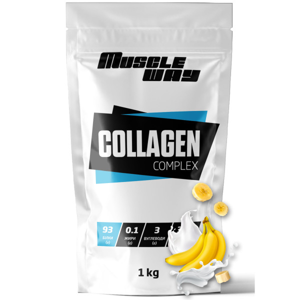 Гідролізований колаген 1 кг банан MuscleWay