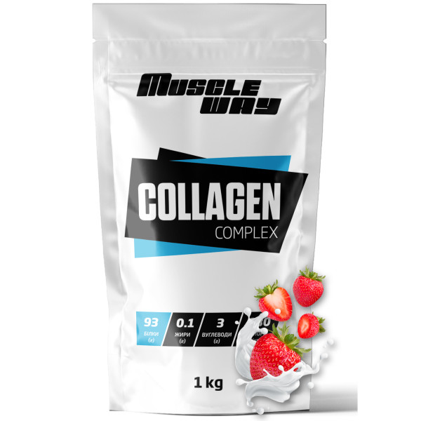 Гідролізований колаген 1 кг полуниця MuscleWay