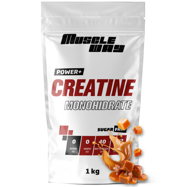 Креатин моногідрат 1 кг карамель MuscleWay
