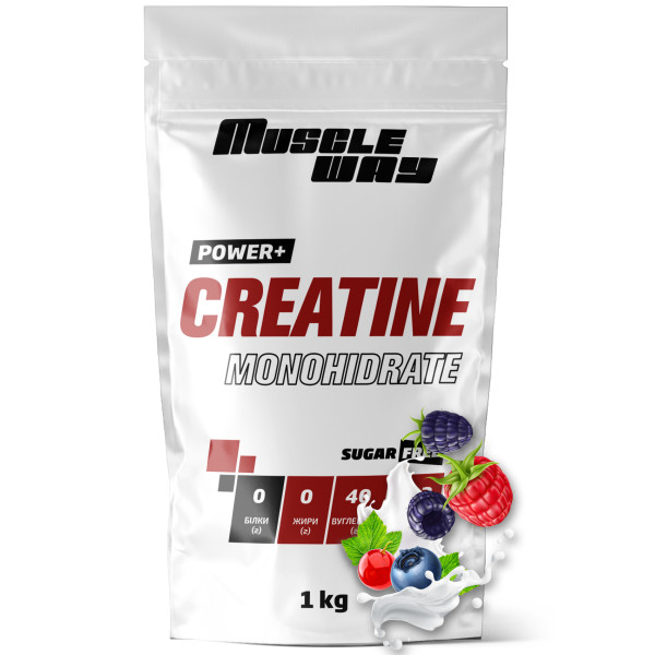 Креатин моногідрат 1 кг лісова ягода MuscleWay