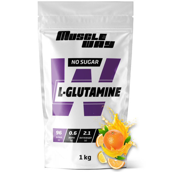 L-глютамін 1 кг апельсин MuscleWay