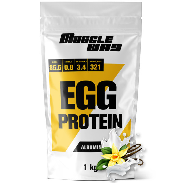 Протеїн яєчний (Альбумін) 1 кг ваніль MuscleWay