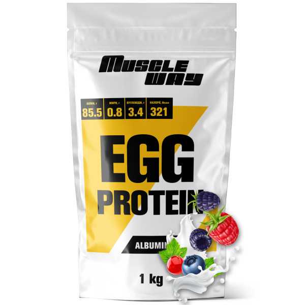 Протеїн яєчний (Альбумін) 1 кг лісова ягда MuscleWay