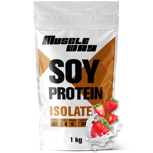 Соєвий ізолят 90% 1 кг полуниця MuscleWay