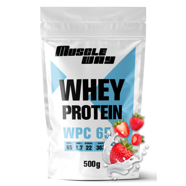 Протеїн сироватковий КСБ 65 500 гр полуниця MuscleWay