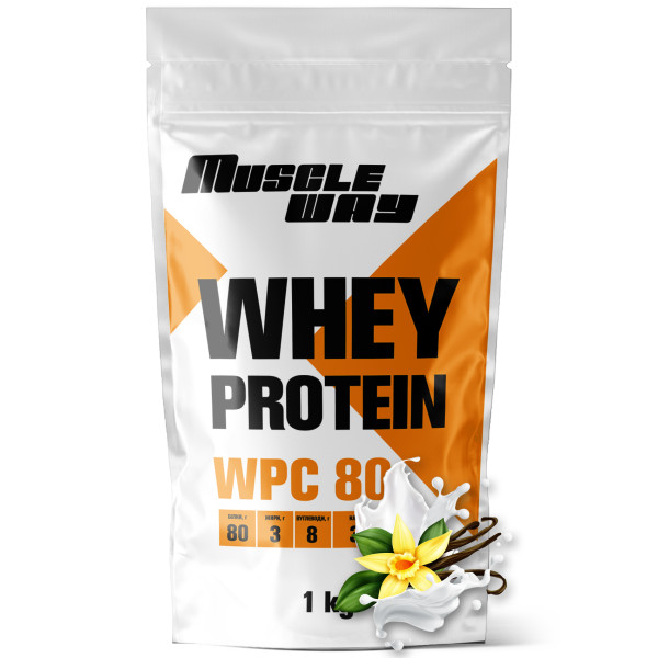 Сироватковий протеїн КСБ-80 1 кг ваніль MuscleWay