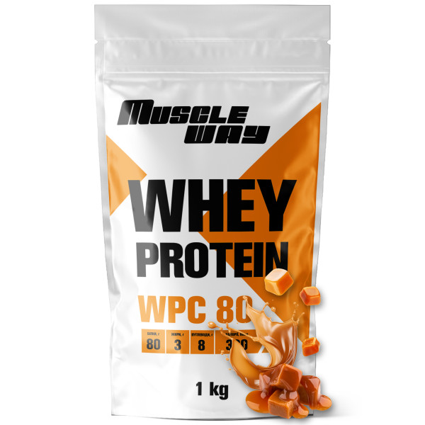 Сироватковий протеїн КСБ-80 1 кг карамель MuscleWay
