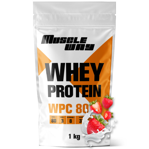 Сироватковий протеїн КСБ-80 1 кг полуниця MuscleWay