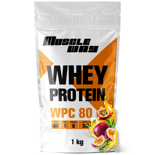 Сироватковий протеїн КСБ-80 1 кг маракуя MuscleWay