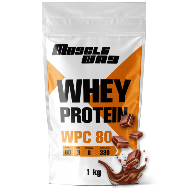 Сироватковий протеїн КСБ-80 1 кг шоколад MuscleWay 